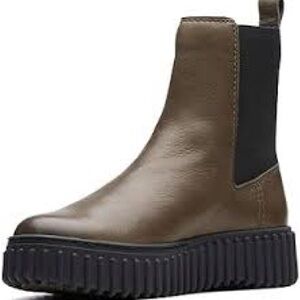 Clarks Brown Ankle Boots with Black Sole